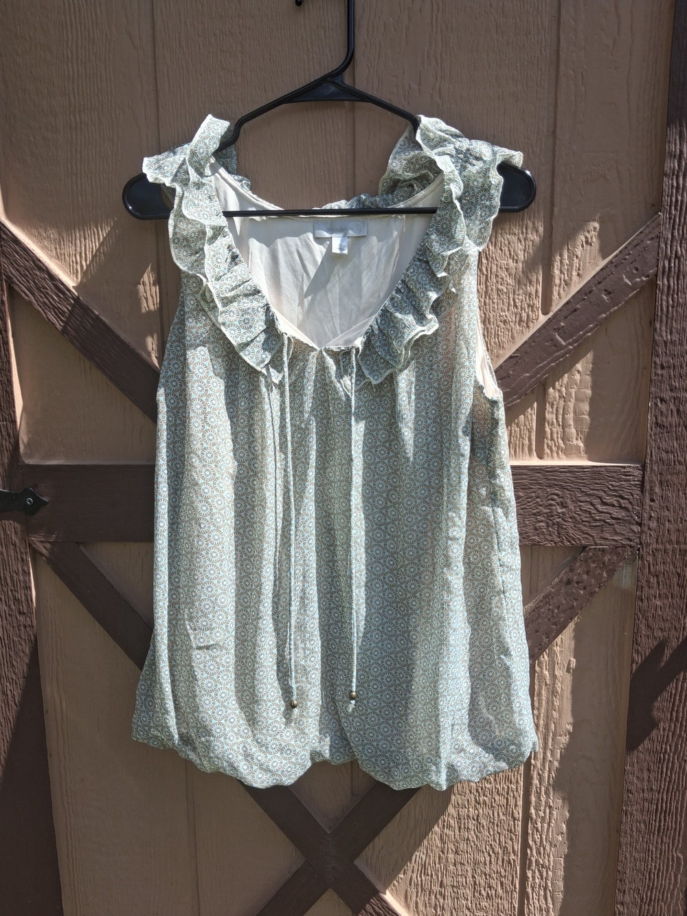 Dress Barn Sage Green Ruffled Sleeveless Camisole